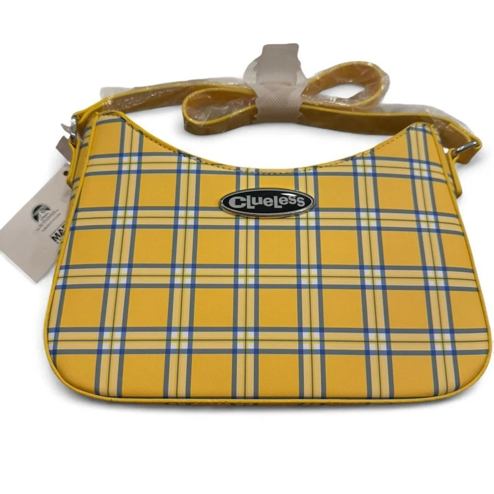 Clueless Yellow and Blue Plaid Shoulder Bag - Picture 4 of 7